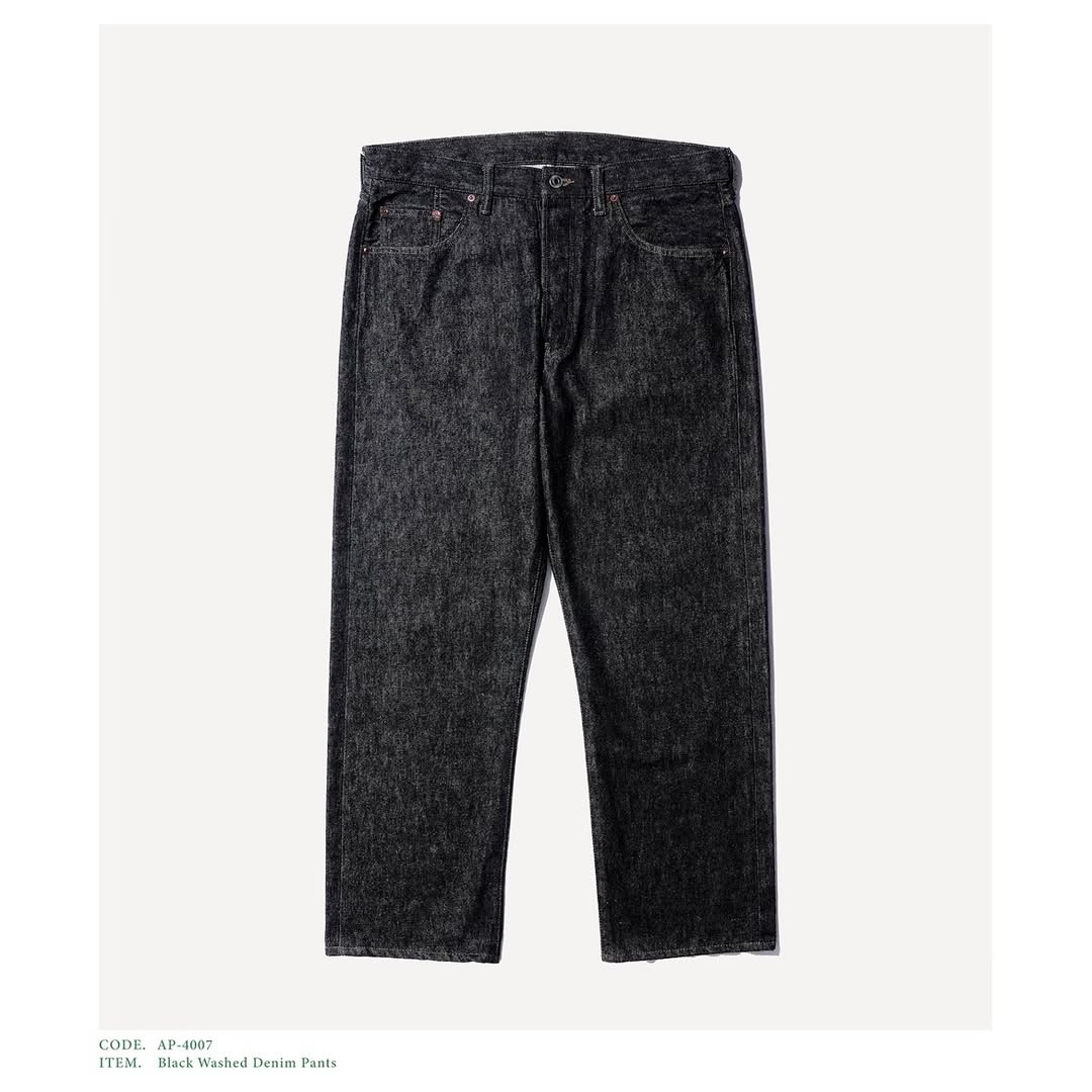A.PRESSE 25SS Black Washed Denim Pants